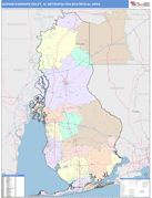 Daphne-Fairhope-Foley Metro Area Digital Map Color Cast Style